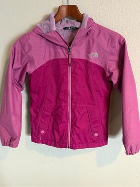 The North Face Girls' Warm Storm Pink Hooded Lined Jacket Girl’s Medium
